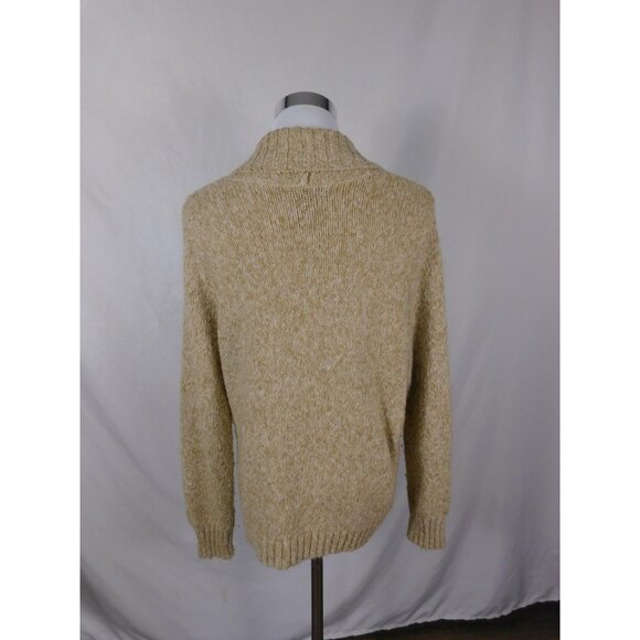 Eddie Bauer XL Oatmeal Knit Cardigan Shawl Collar Cottagecore - Picture 6 of 10